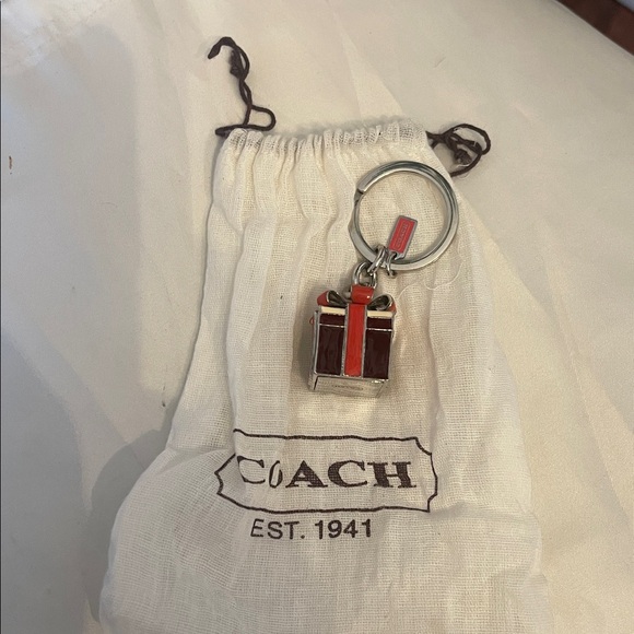 Coach Red and Gold Gift Box Keychain - Picture 6 of 7
